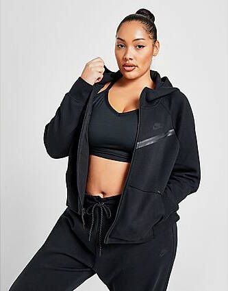 Nike Tech Fleece Full Zip Plus Size Hoodie Dames Black Black- Dames