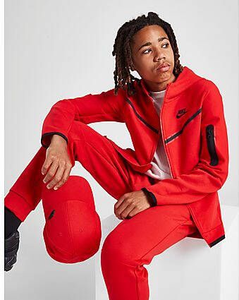 Nike Tech Fleece Hoodie Junior University Red Black Kind