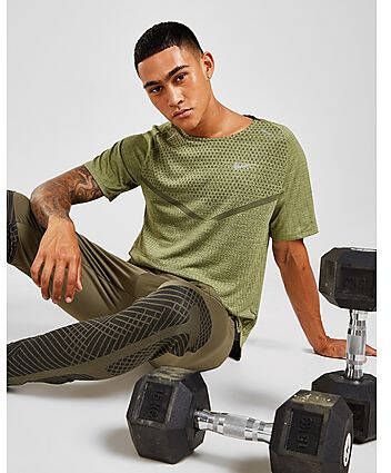 Nike TechKnit T-shirt Heren Rough Green Alligator- Heren