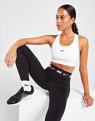 Nike Training Dri-FIT Swoosh Sports Bra White Black- Dames