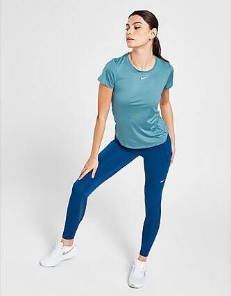 Nike Training One Slim T-Shirt Blue- Dames