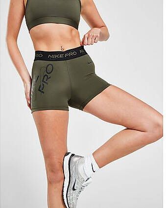 Nike Training Pro Graphic 3" Shorts Green- Dames
