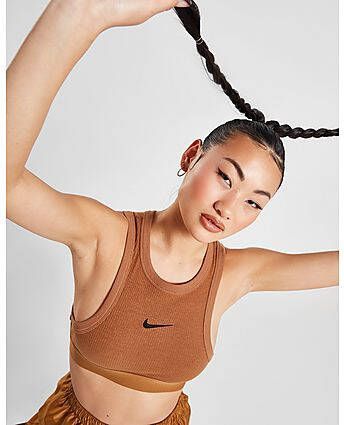 Nike Trend Crop Ribbed Tank Top Brown- Dames