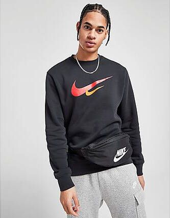 Nike Two Swoosh Crew Sweatshirt Heren Black- Heren