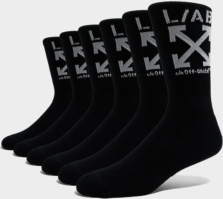 Off-White 6-Pack L AB Clamp Arrows Socks Zwart- Dames Zwart
