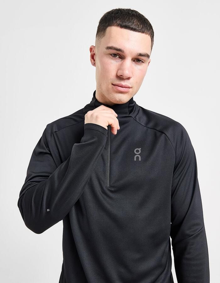 ON Running Climate 1 4 Zip Top Zwart- Heren Zwart