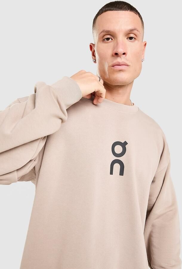 ON Running Club Crew Swreatshirt Beige- Heren Beige