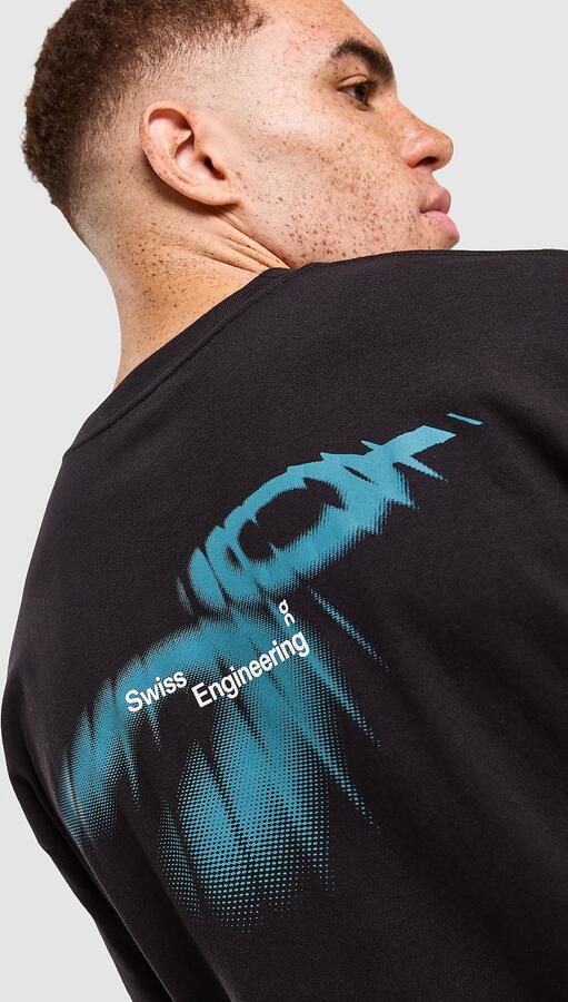 ON Running Club Graphic T-Shirt Zwart- Heren Zwart