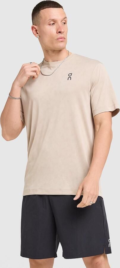 ON Running Jacquard T-Shirt Beige- Heren Beige