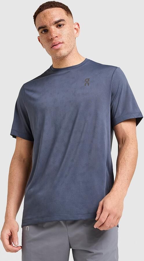 ON Running Jacquard T-Shirt Blauw- Heren Blauw