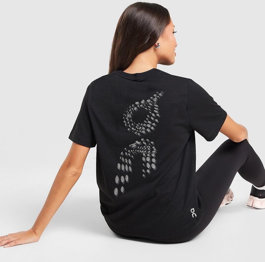 ON Running Short Sleeve T-Shirt Zwart- Dames Zwart