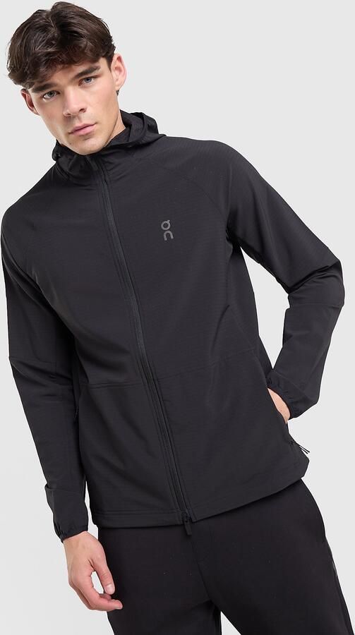 ON Running Weather Poly Hoodie Zwart- Heren Zwart