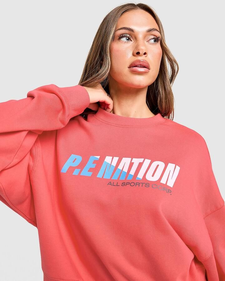 PE Nation Arena Crew Sweatshirt Rood- Dames Rood