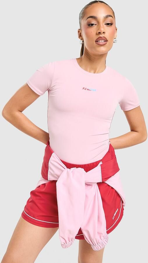 PE Nation Foundation Slim T-Shirt Roze- Dames Roze
