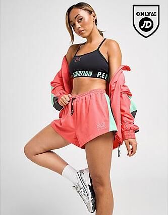 PE Nation Impact Woven Colour Block Shorts Pink- Dames Pink