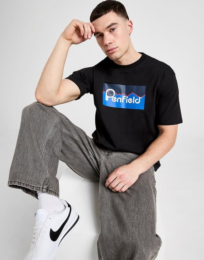 Penfield Front Logo T-Shirt Zwart- Heren Zwart