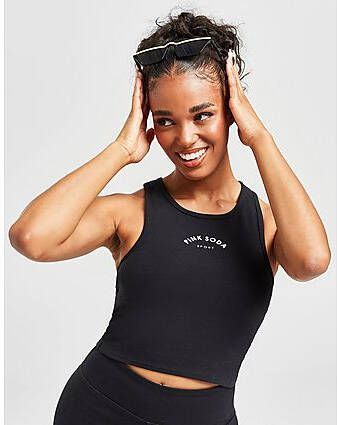Pink Soda Sport Halle Rib Tank Top Black- Dames