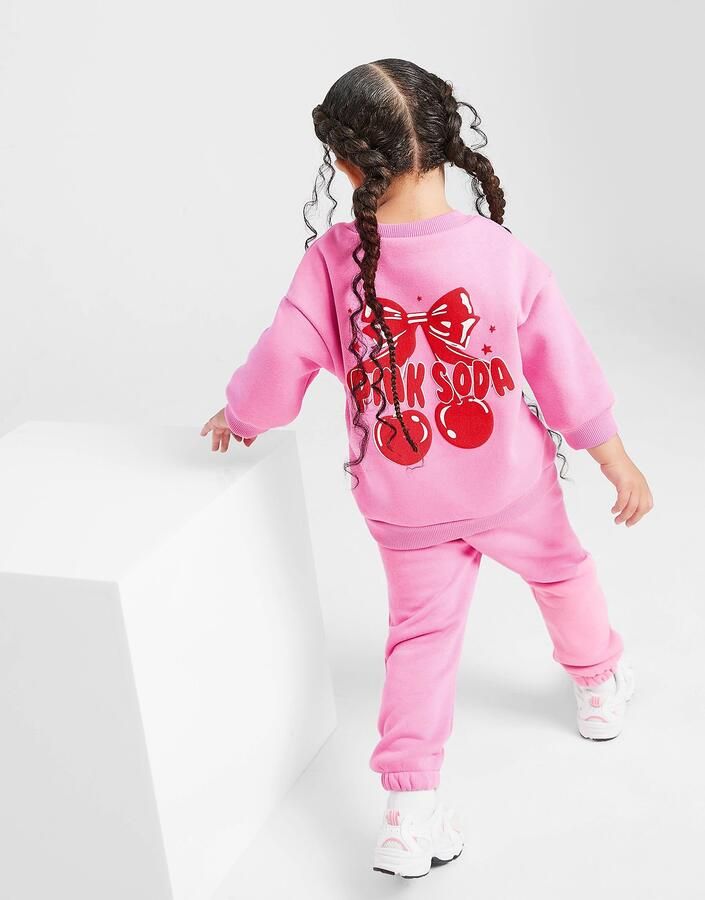 Pink Soda Sport ' Bow Crew Tracksuit Infant Roze
