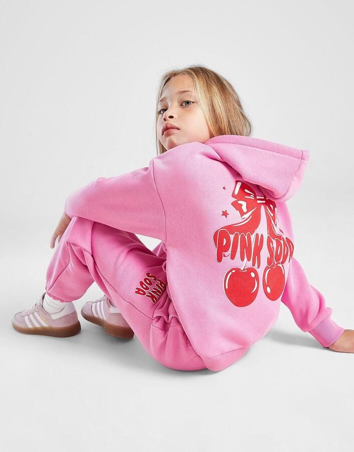 Pink Soda Sport ' Bow Overhead Hooded Tracksuit Children Roze