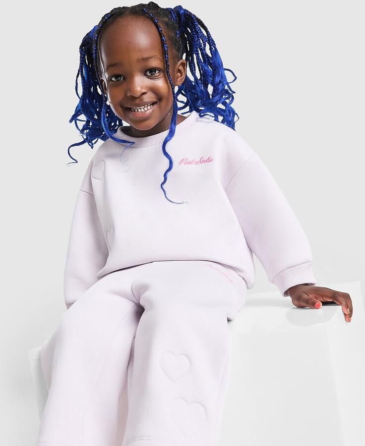 Pink Soda Sport ' Heart Stitch Crew Set Infant Paars Kind Paars