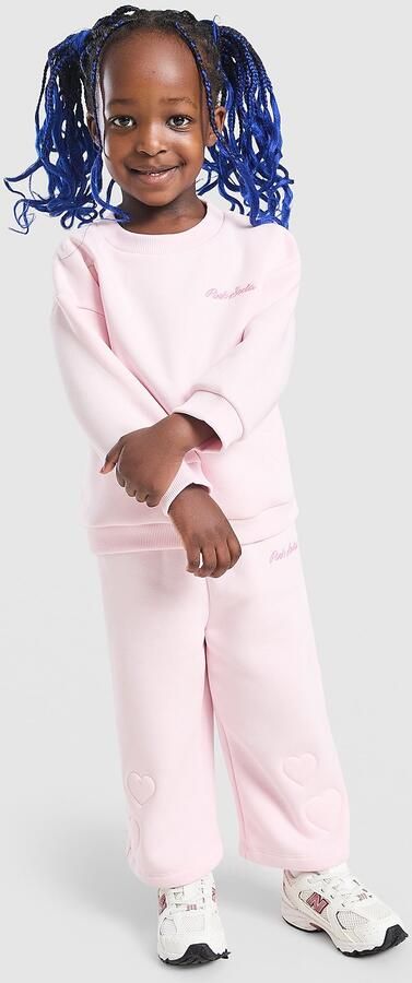 Pink Soda Sport ' Heart Stitch Crew Set Infant Roze Kind Roze