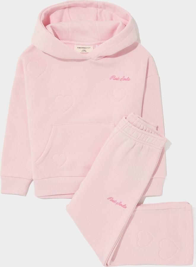 Pink Soda Sport ' Heart Stitch Hooded Tracksuit Children Roze Kind Roze