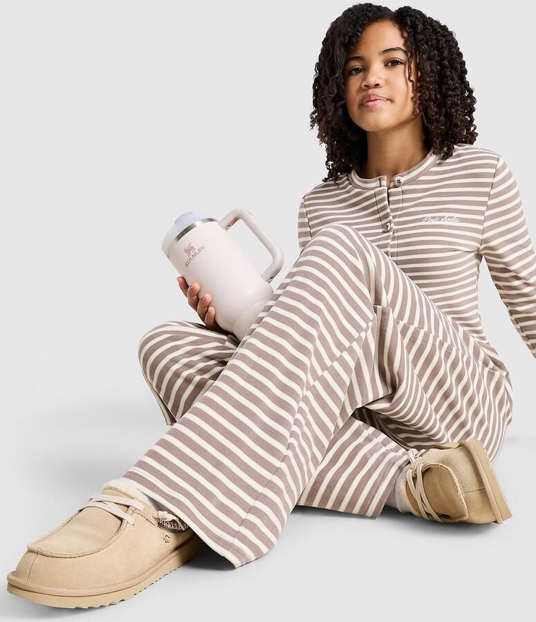 Pink Soda Sport ' Honey Wide Leg Joggers Junior Beige Kind Beige