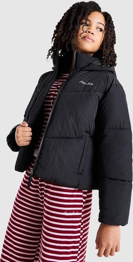 Pink Soda Sport ' Point Puffer Jacket Junior Zwart Kind Zwart