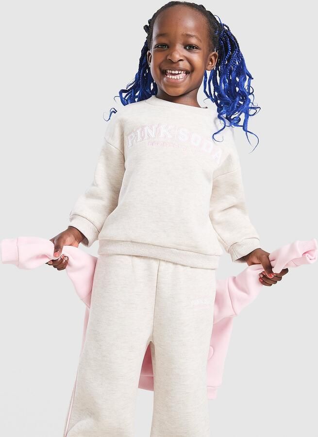 Pink Soda Sport Swirl Crew Tracksuit Infant Crème Kind Crème
