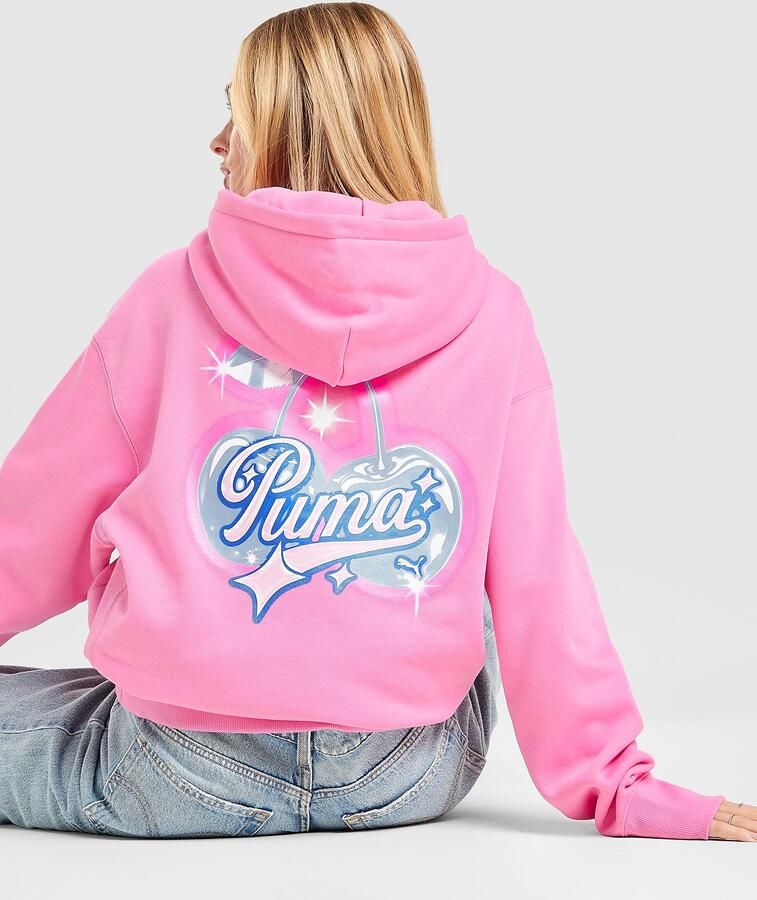 Puma Hoops Cherry Graphic Hoodie Roze- Dames Roze