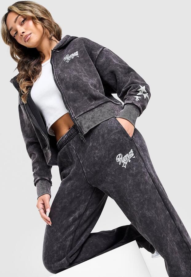 Puma Hoops Wide Leg Joggers Zwart- Dames Zwart