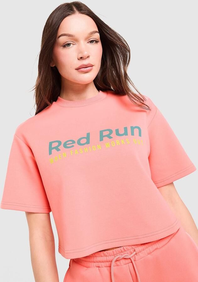 Red Run Activewear Azure Boxy Cropped T-Shirt Roze- Dames Roze