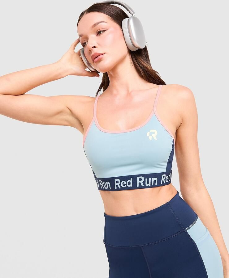 Red Run Activewear Azure Strappy Sports Bra Blauw- Dames Blauw