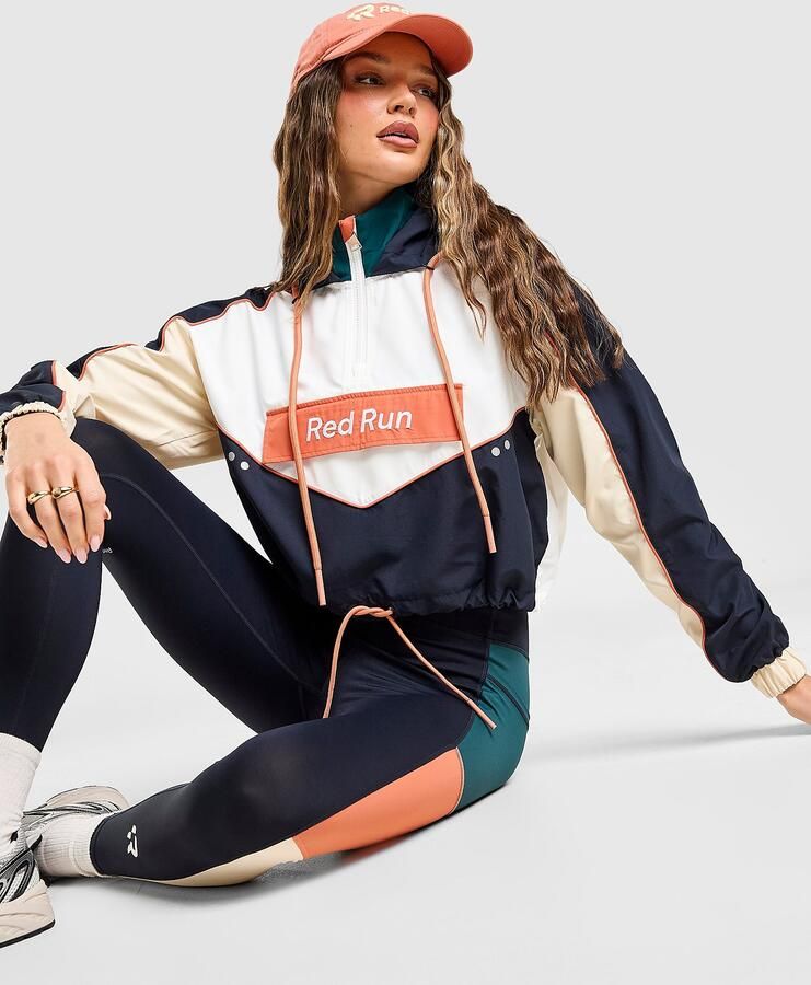Red Run Activewear Elements Crop Windbreaker Blauw- Dames Blauw