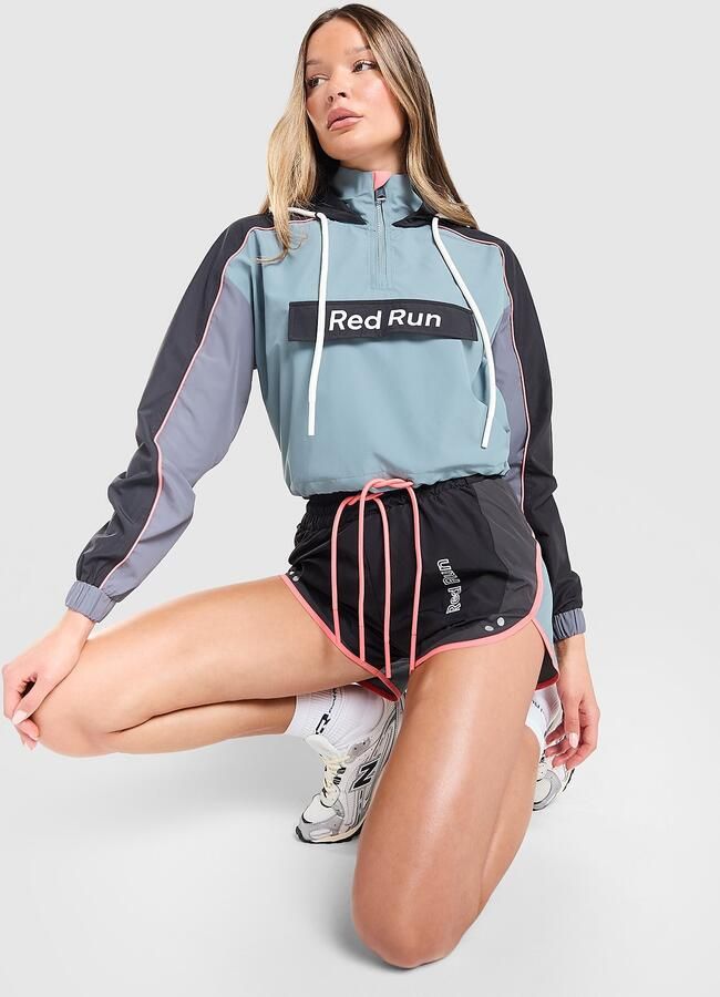 Red Run Activewear Outer Space Colour Block Woven Shorts Zwart- Dames Zwart