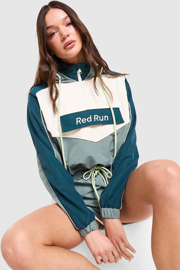 Red Run Activewear Skyline Cropped Windbreaker Groen- Dames Groen