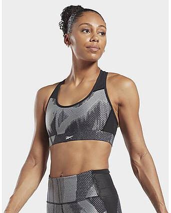 Reebok lux perform allover print racer beha Black- Dames