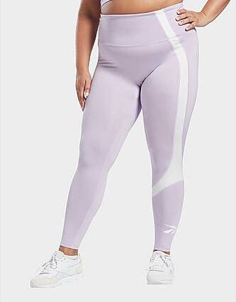 Reebok workout ready vector legging (plus size) Purple Oasis- Dames