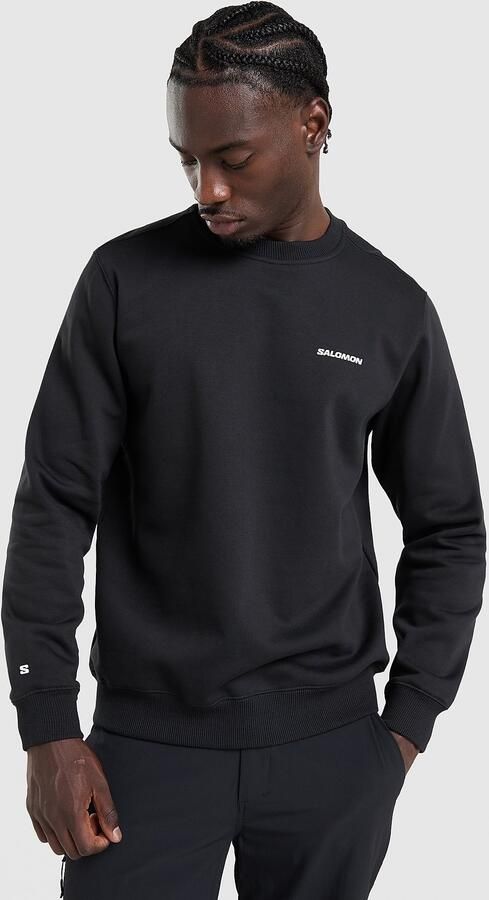 Salomon Core Logo Crew Sweatshirt Zwart- Heren Zwart
