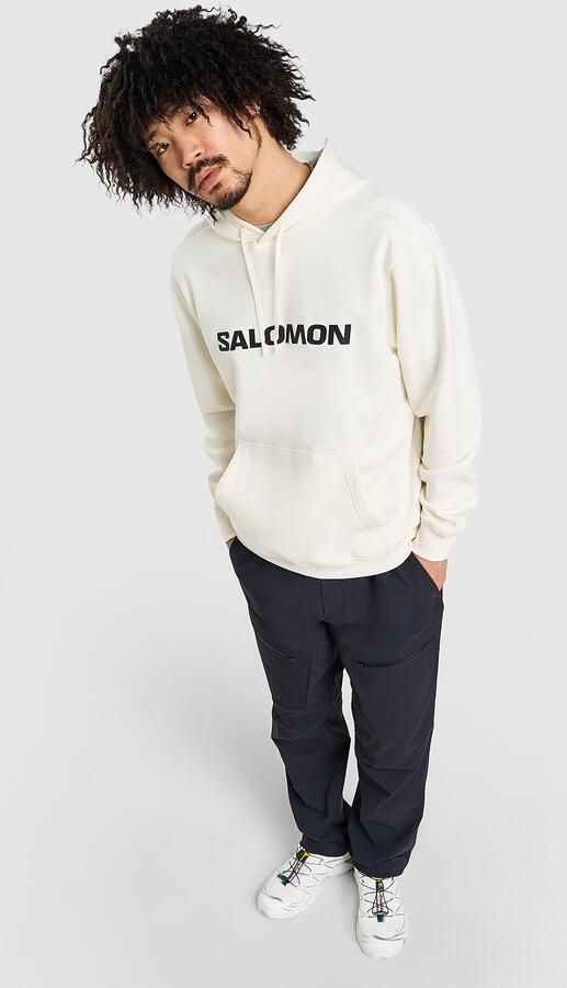 Salomon Large Logo Hoodie Wit- Heren Wit