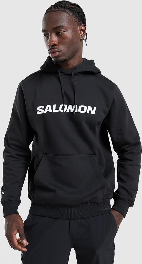 Salomon Large Logo Hoodie Zwart- Heren Zwart