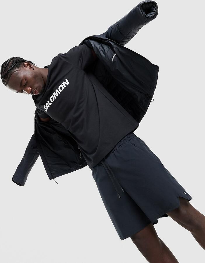 Salomon Large Logo T-Shirt Zwart- Heren Zwart
