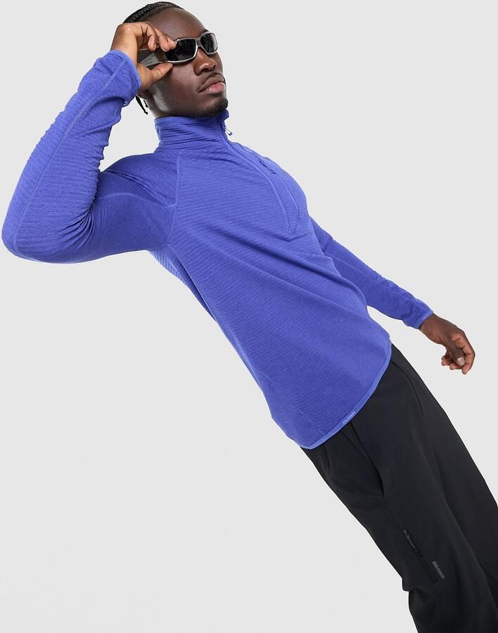 Salomon Lightwarm 1 2 Zip Top Blauw- Heren Blauw