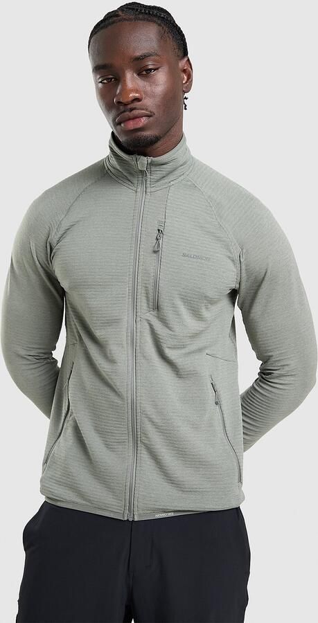 Salomon Lightwarm Full Zip Top Grijs- Heren Grijs