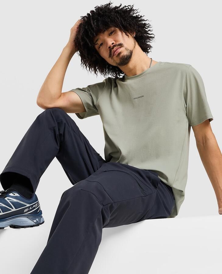 Salomon Trackline Short Sleeve T-Shirt Groen- Heren Groen