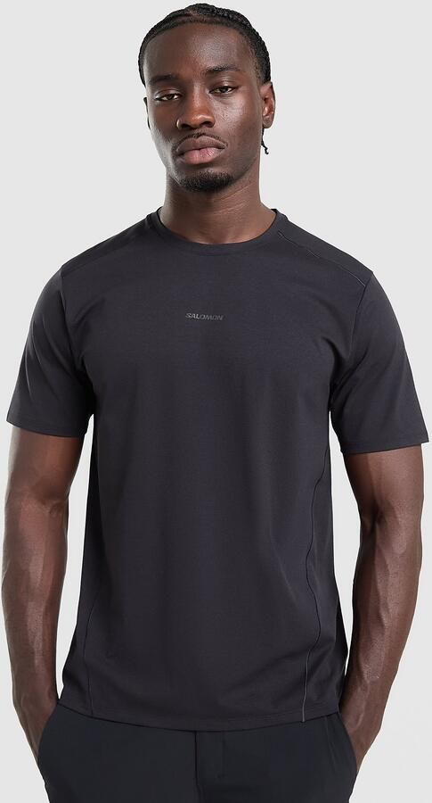Salomon Trackline Short Sleeve T-Shirt Zwart- Heren Zwart