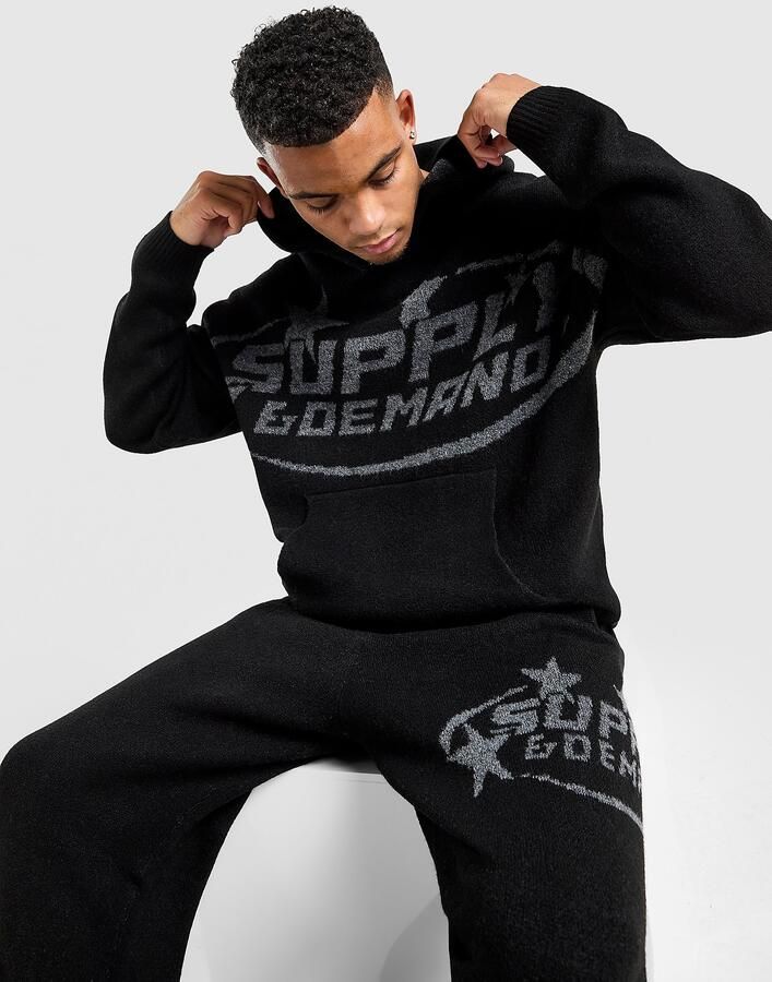 Supply & Demand Fragment Knit Hoodie Zwart- Heren Zwart