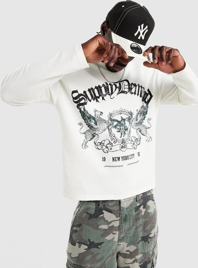 Supply & Demand Raptor Long Sleeve T-Shirt Crème- Heren Crème