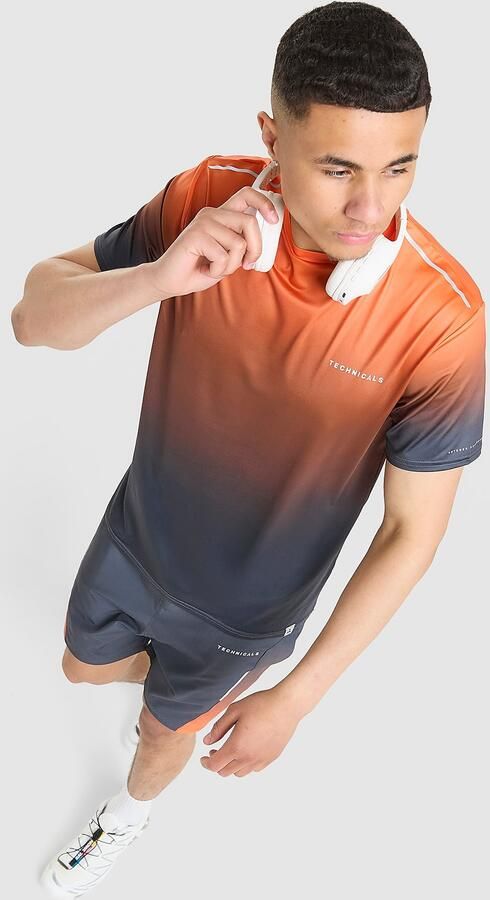 Technicals Lotus T-Shirt Shorts Set Oranje- Heren Oranje