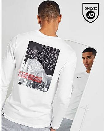The North Face Back Mountain Graphic Long Sleeve T-Shirt White- Heren